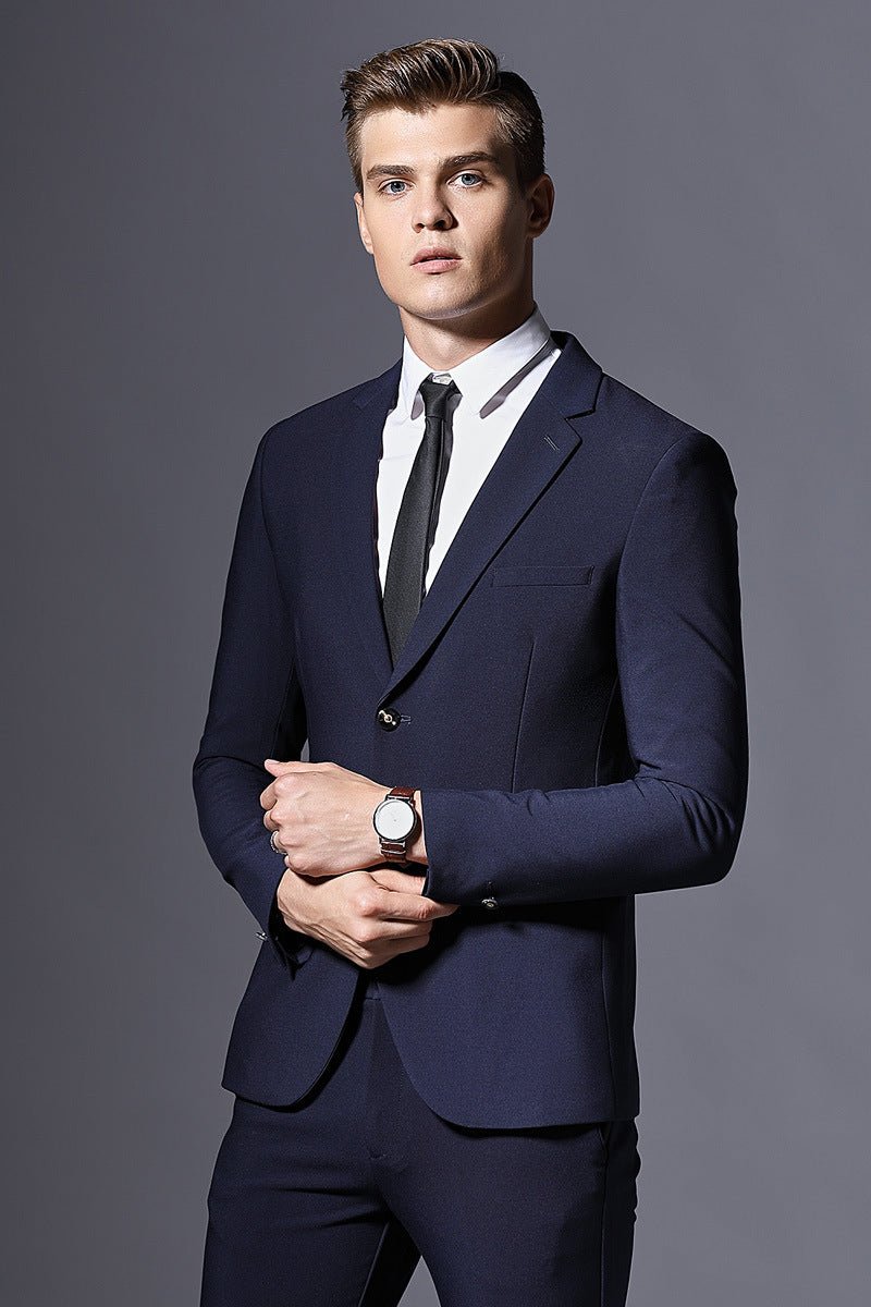 Classic Men's Wedding Suit - Premium Formal Black Tuxedo for Grooms & Special Occasions - CasualFlowshop