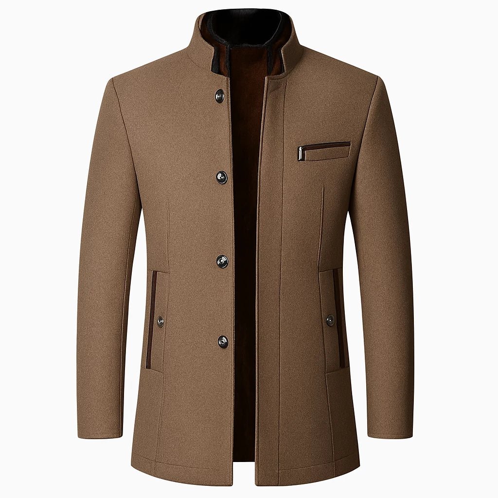 Men's Cashmere Wool Trench Coat for Winter - CasualFlowshop