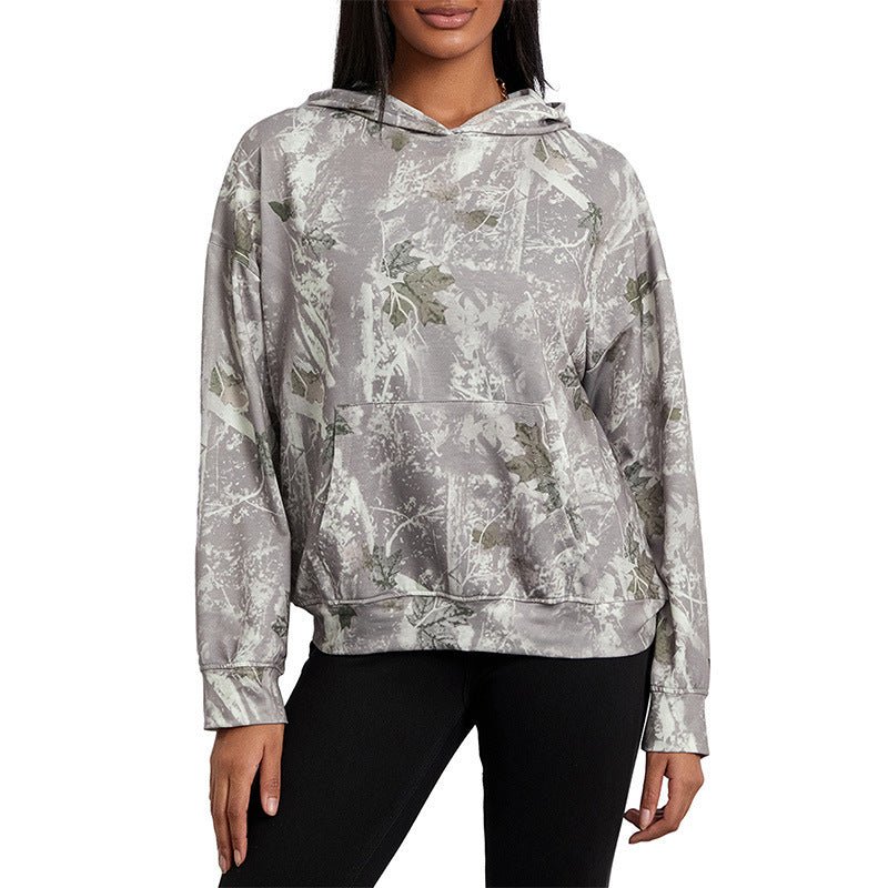 Loose Fit Pullover Hoodie – Patterned Style with Size Patch Pocket - CasualFlowshop