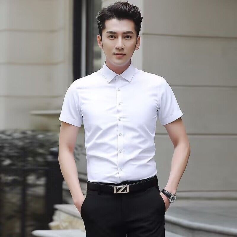 Slim Fit Men’s Dress Shirt – Long Sleeve White Formal & Casual Wear - CasualFlowshop