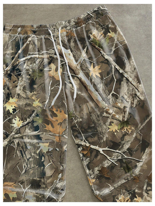 Menβs Vintage Camo Wide Leg Pants β Casual Baggy Streetwear - CasualFlowshop