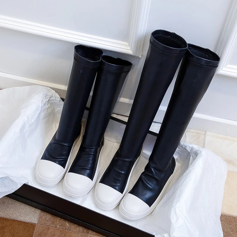 Elegant Black Over - the - Knee Women's Boots – Chic & Comfortable Style - CasualFlowshop