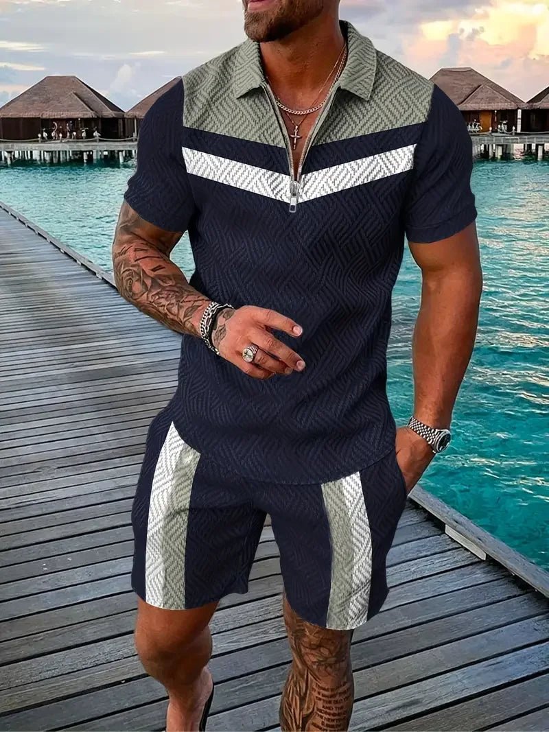 Men's Casual Beach Shorts Set – Lightweight 2 - Piece Outfit for Summer Comfort and Style - CasualFlowshop