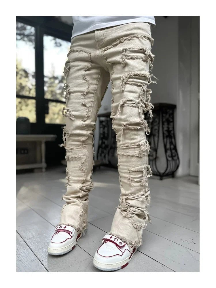 Men's Creative Tassel Straight Leg Jeans - CasualFlowshop