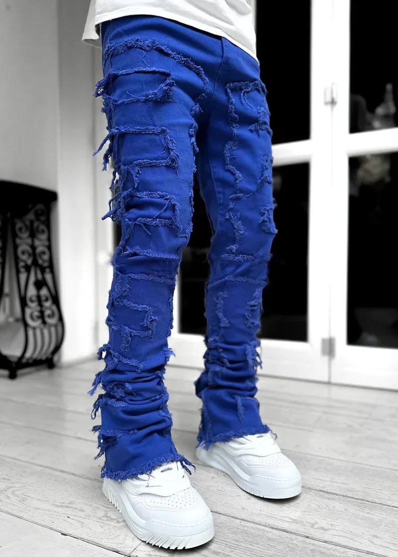 Men's Creative Tassel Straight Leg Jeans - CasualFlowshop