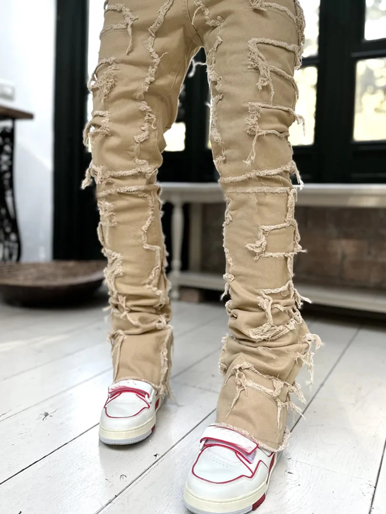 Men's Creative Tassel Straight Leg Jeans - CasualFlowshop