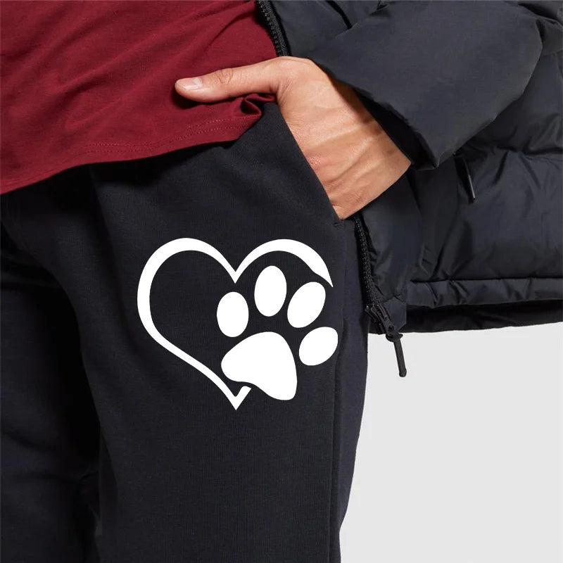 Women's jogger sweatpants with cat paw print design β soft cotton blend, ideal for fitness, lounging, and casual wear.