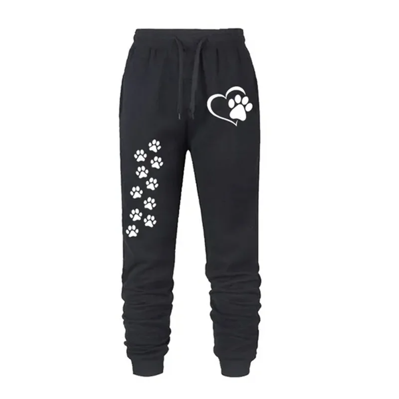 Women's jogger sweatpants with cat paw print design β soft cotton blend, ideal for fitness, lounging, and casual wear.