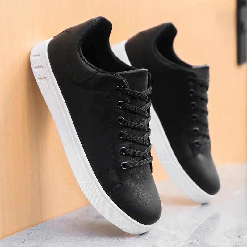 Modern Men's PU Leather Skate Shoes: Durable Design, Breathable Comfort, Enhanced Traction - CasualFlowshop