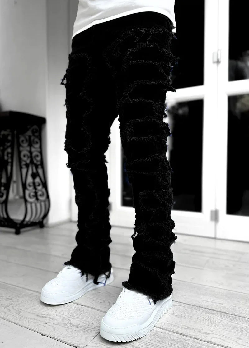 Men's Creative Tassel Straight Leg Jeans - CasualFlowshop