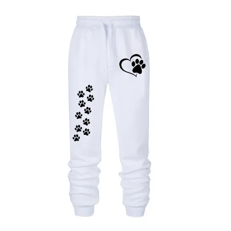 Women's jogger sweatpants with cat paw print design β soft cotton blend, ideal for fitness, lounging, and casual wear.