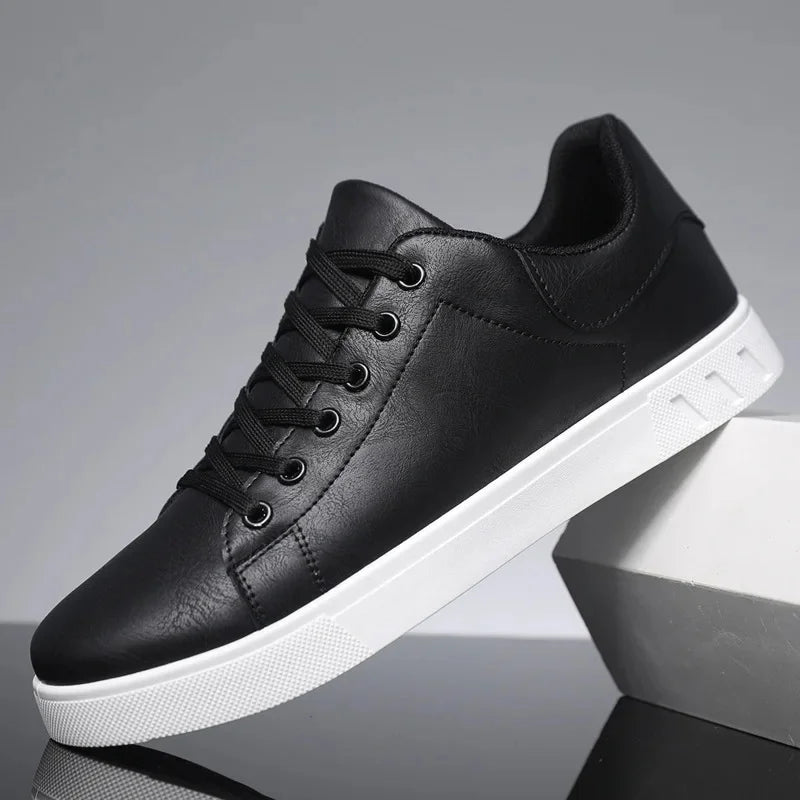 Modern Men's PU Leather Skate Shoes: Durable Design, Breathable Comfort, Enhanced Traction - CasualFlowshop