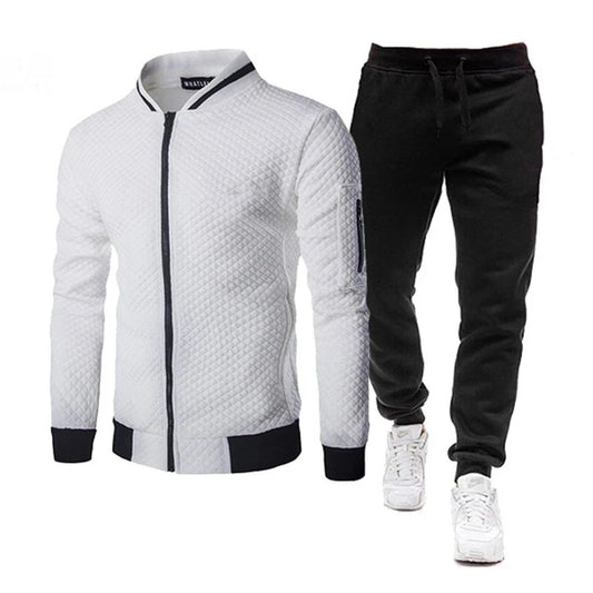 Menβs Hooded Tracksuit Set β Soft Cotton Sweatshirt & Pants for Autumn/Winter - CasualFlowshop