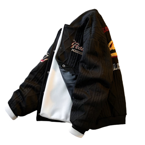 Kinder college varsity jacket in navy and white for kids - Casualflowshop
