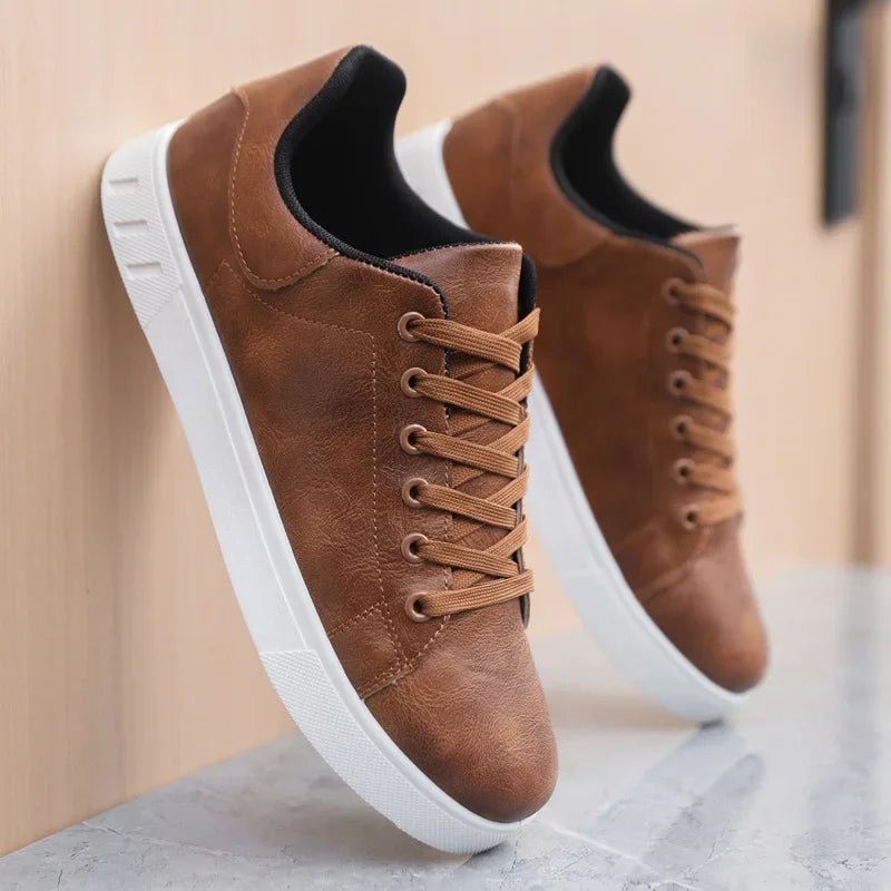 Modern Men's PU Leather Skate Shoes: Durable Design, Breathable Comfort, Enhanced Traction - CasualFlowshop