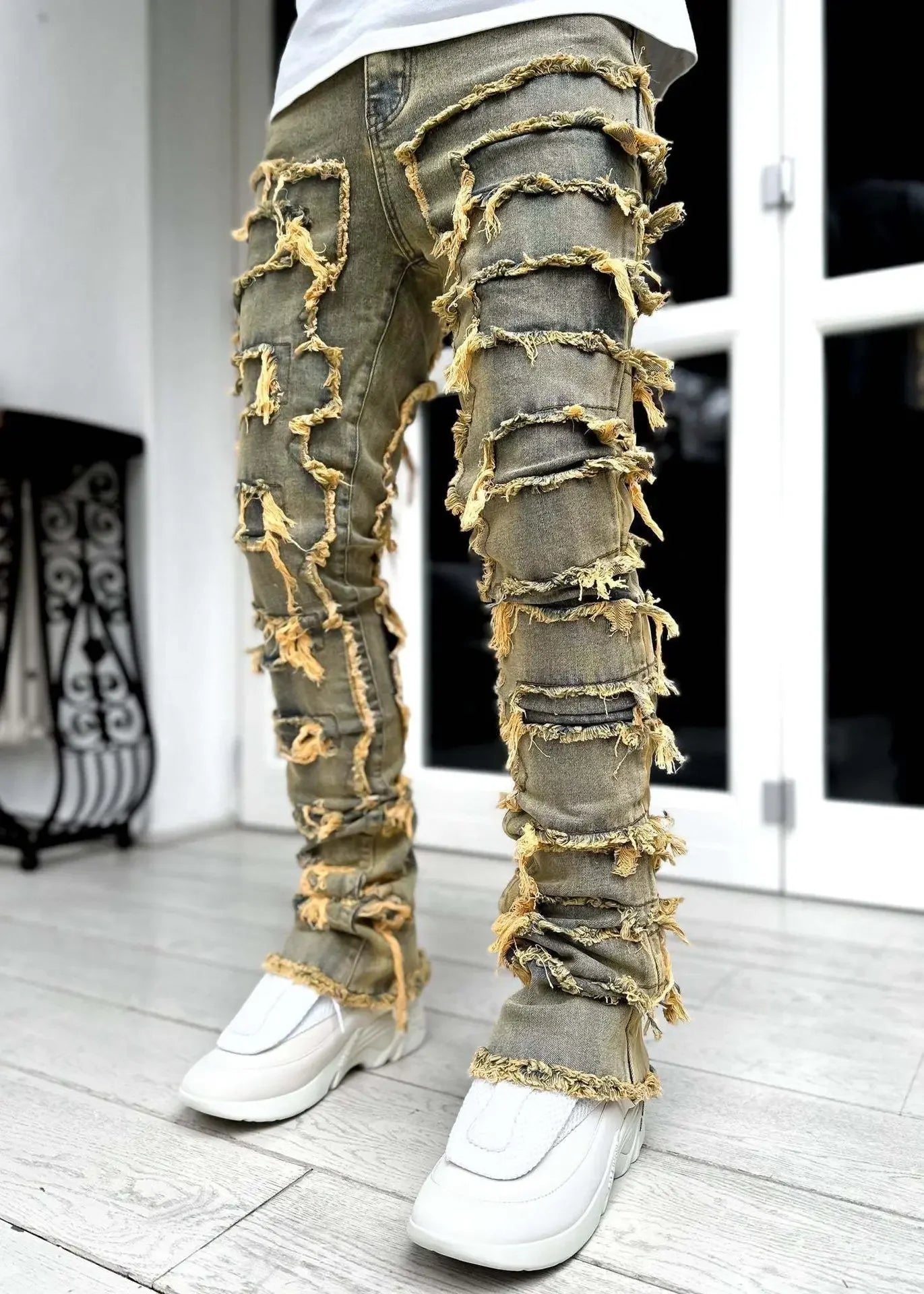 Men's Creative Tassel Straight Leg Jeans - CasualFlowshop