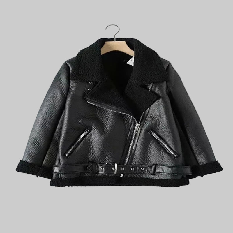 BBWM Winter Coats Women Thickness Faux Leather Fur Sheepskin Female Fur Leather Jacket Aviator Outwear Casaco Feminino - CasualFlowshop