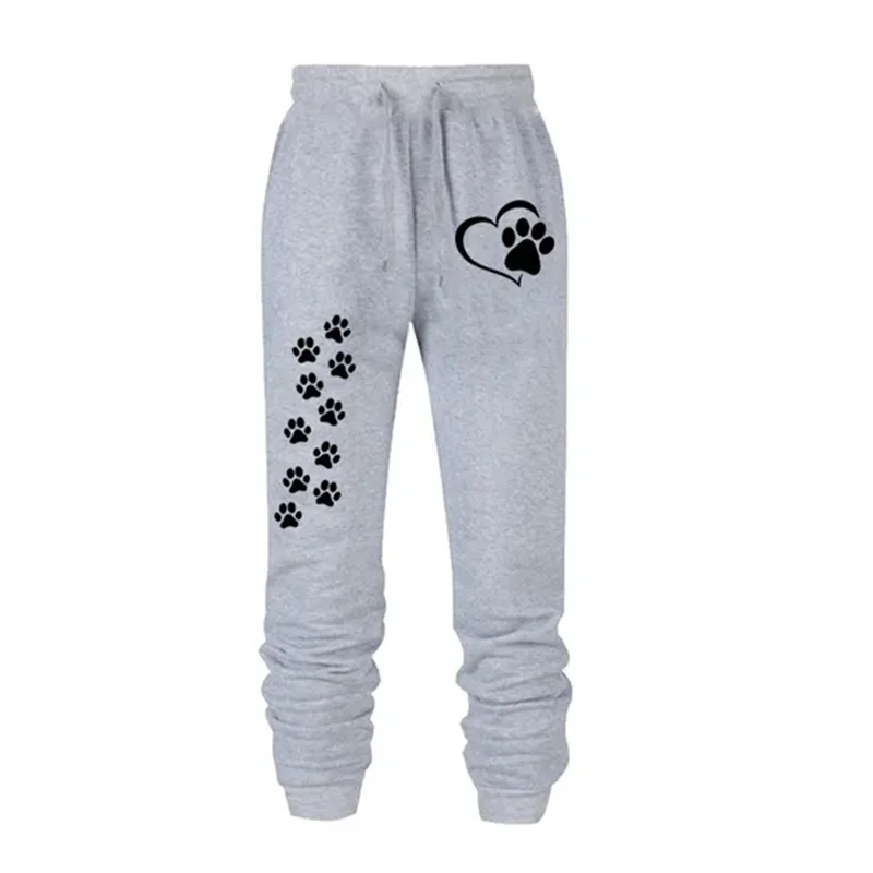 Women's jogger sweatpants with cat paw print design β soft cotton blend, ideal for fitness, lounging, and casual wear.