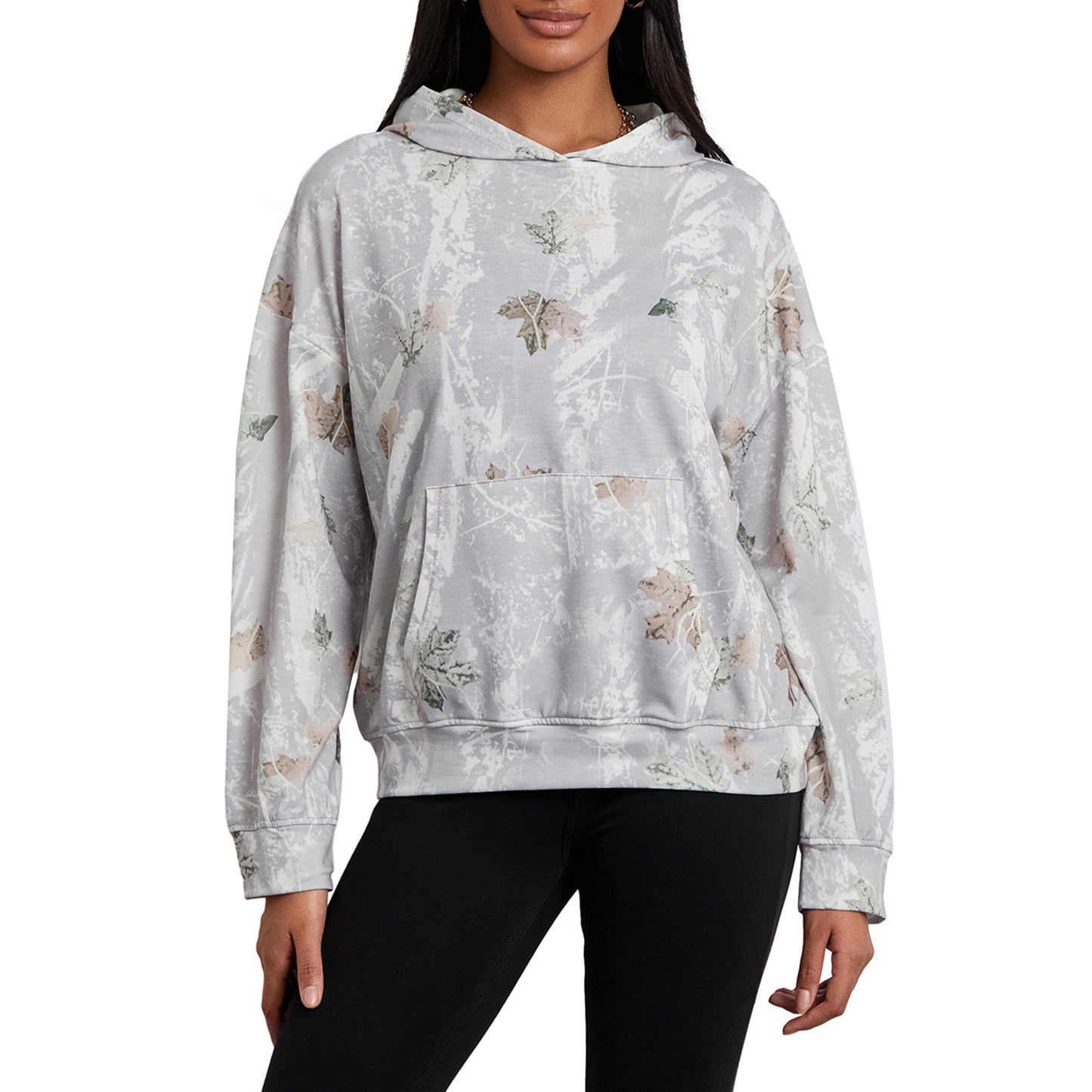 Loose Fit Pullover Hoodie – Patterned Style with Size Patch Pocket - CasualFlowshop