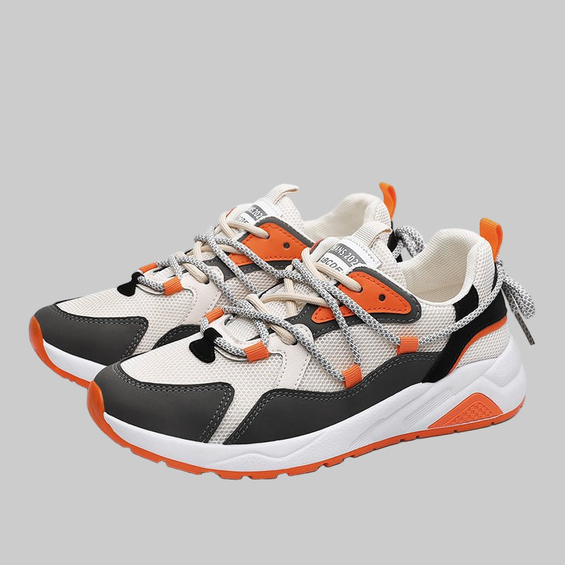Unisex breathable mesh sneakers in white and black β lightweight summer shoes for men.