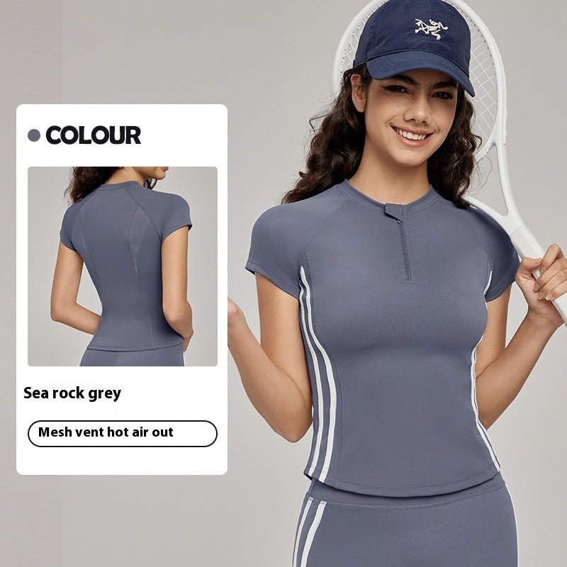 Summer Slim Fit Yoga Top – Breathable & Stylish - CasualFlowshop