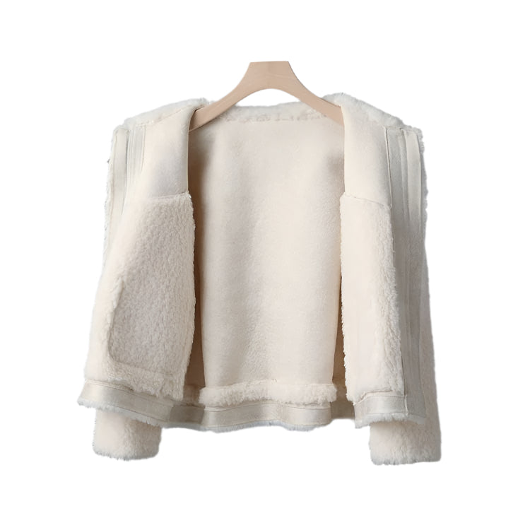 Chenille Fur Coat – Stylish stitched design for women