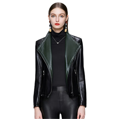 Women's Slimming Leather Jacket – Sleek & Stylish Slim Fit Design