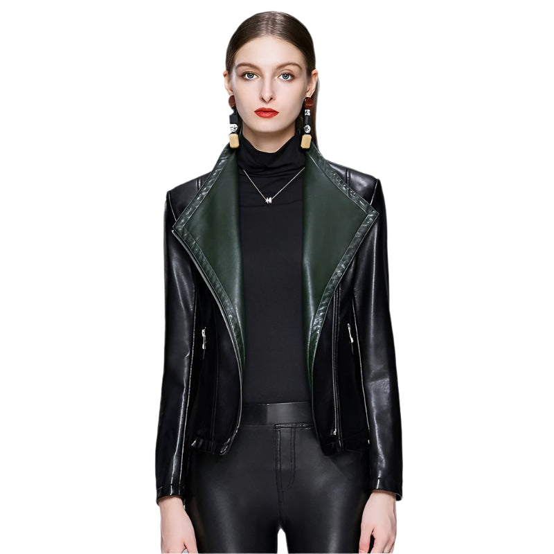 Women's Slimming Leather Jacket – Sleek & Stylish Slim Fit Design - CasualFlowshop