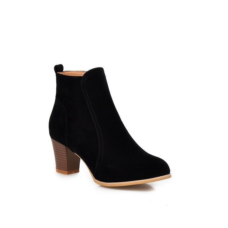 Women's Mid - Heel Martin Boots - Stylish Thick - Heeled Short Boots - CasualFlowshop