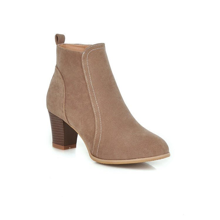 Women's Mid - Heel Martin Boots - Stylish Thick - Heeled Short Boots - CasualFlowshop