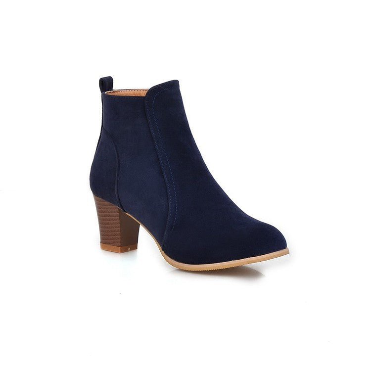 Women's Mid - Heel Martin Boots - Stylish Thick - Heeled Short Boots - CasualFlowshop