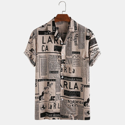 Camisa hawaiana 3XL con estampado vintage para hombre