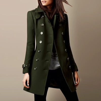 Abrigo vintage elegante de manga larga para mujer