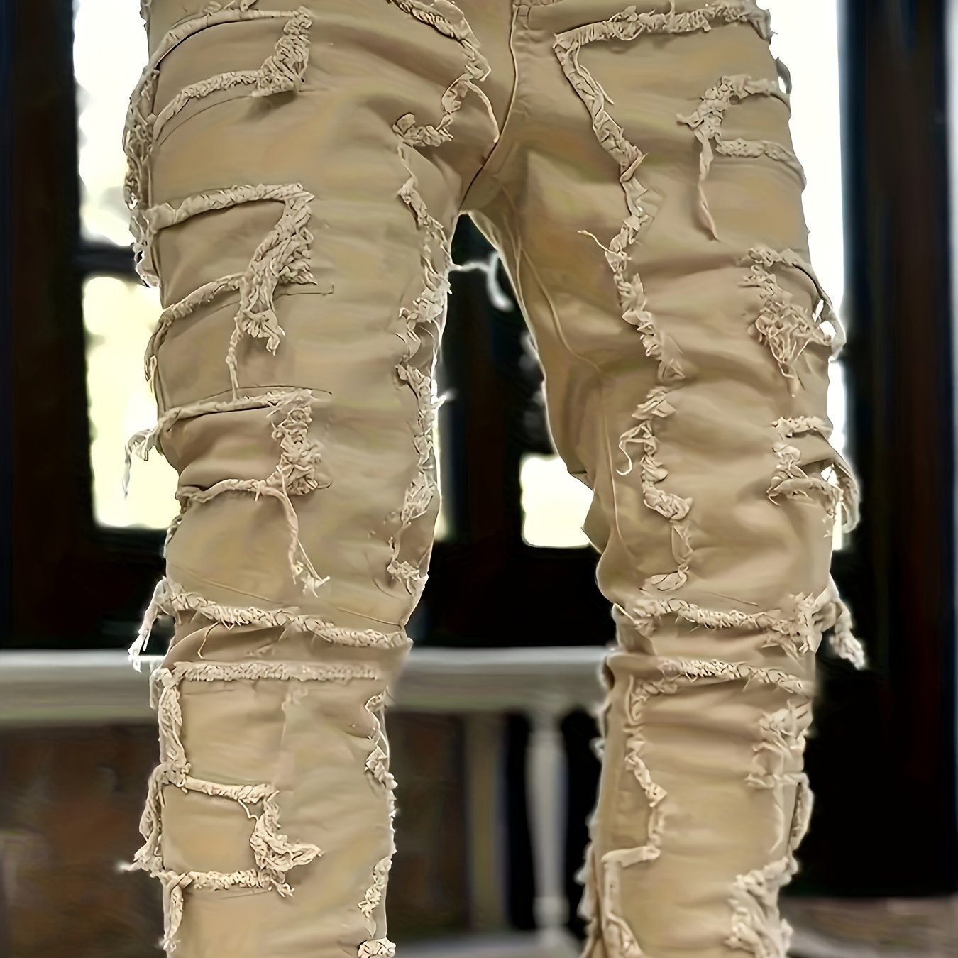 image of the Men's Creative Tassel Straight Leg Jeans - Casualflowshop