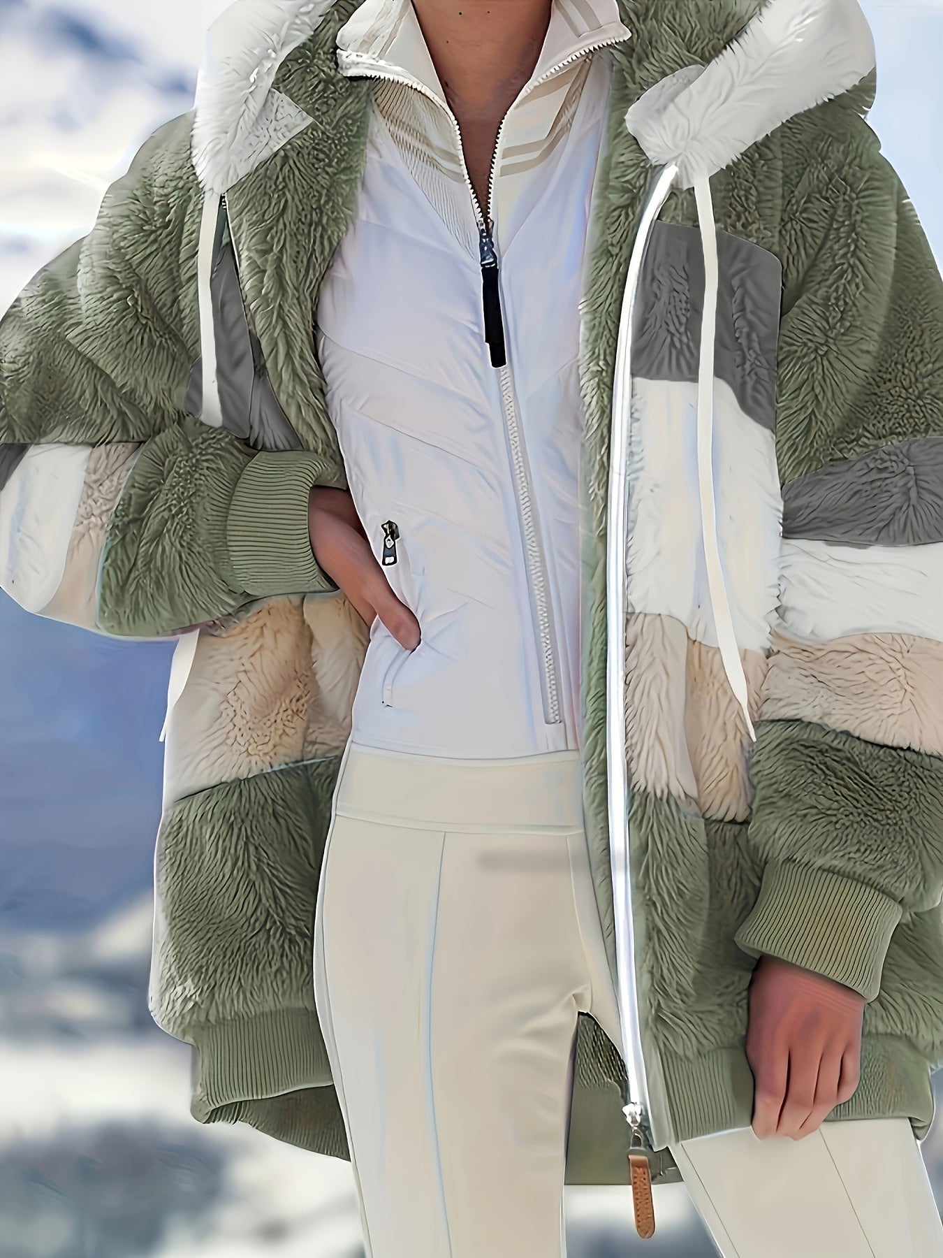 Ultimate warm hooded coat with drawstring detail for cozy and stylish wear.