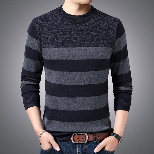 Cotton Winter Sweater – Jacquard Knit, Loose Fit - CasualFlowshop