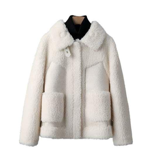 Chenille Fur Coat – Stylish stitched design for women