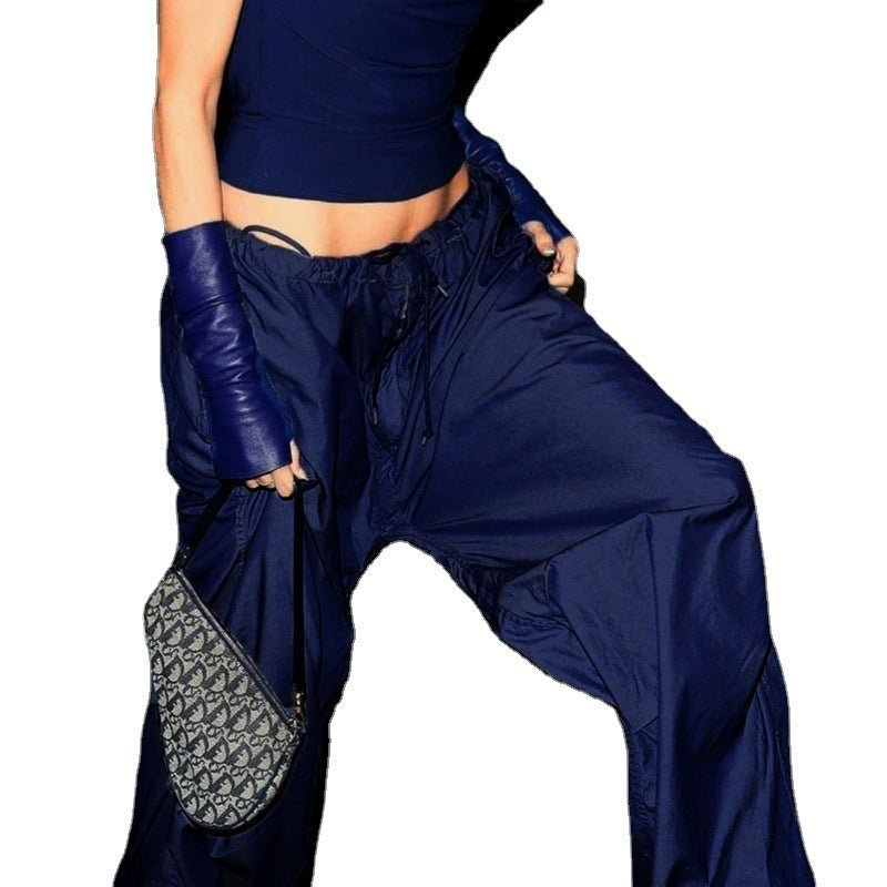 Women Vintage Street Cargo Jeans Casual Wide Leg Pants - CasualFlowshop