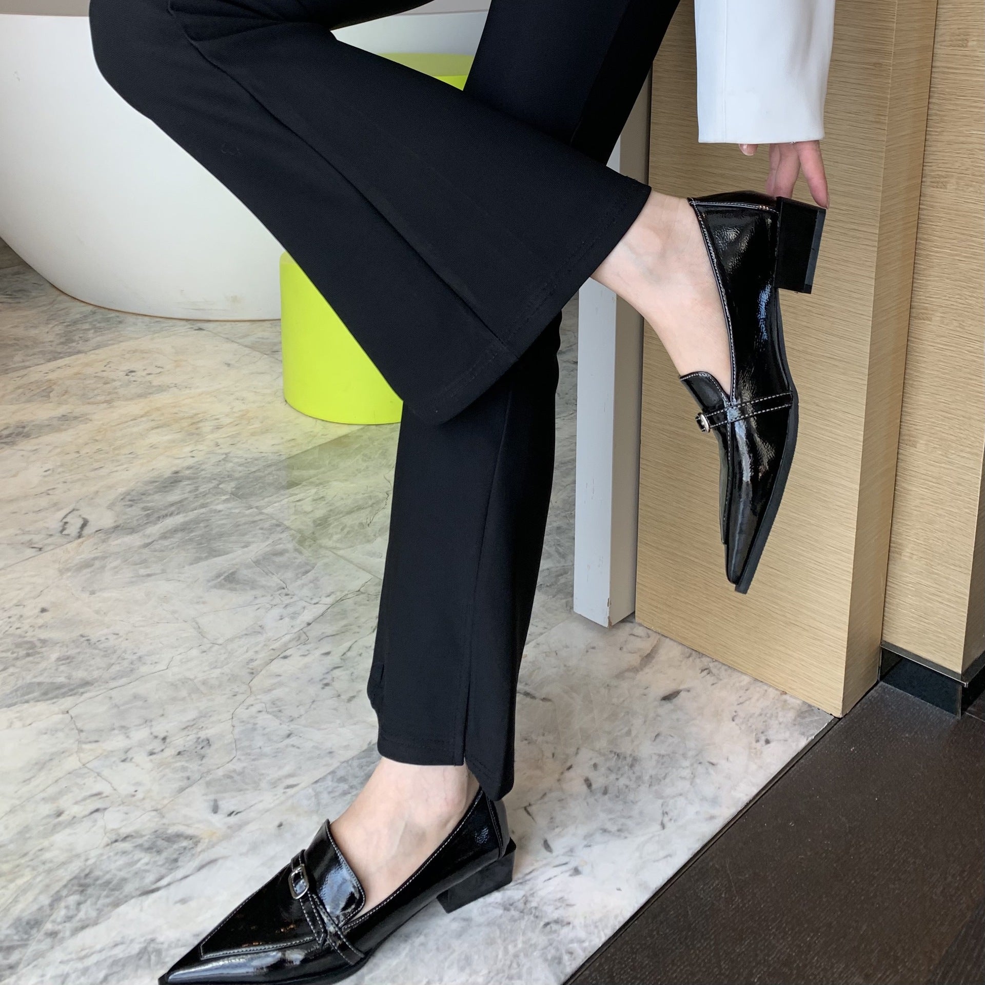 Stylish Chunky Heel Pointed Toe Shoes - CasualFlowshop