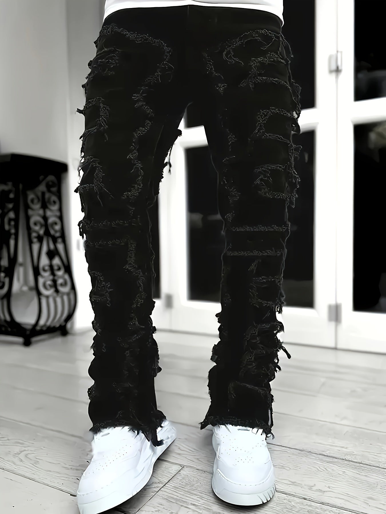 image of the Men's Creative Tassel Straight Leg Jeans - Casualflowshop