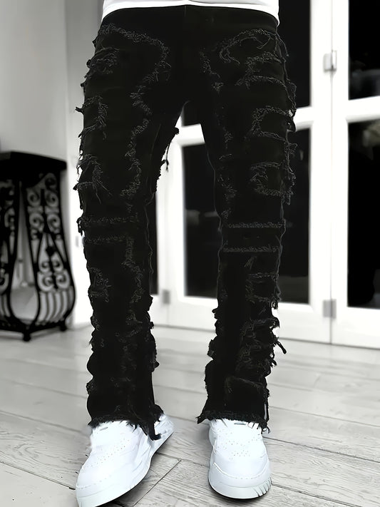 image of the Men's Creative Tassel Straight Leg Jeans - Casualflowshop