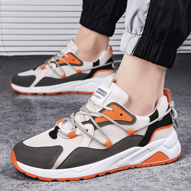 Unisex breathable mesh sneakers in white and black – lightweight summer shoes for men.