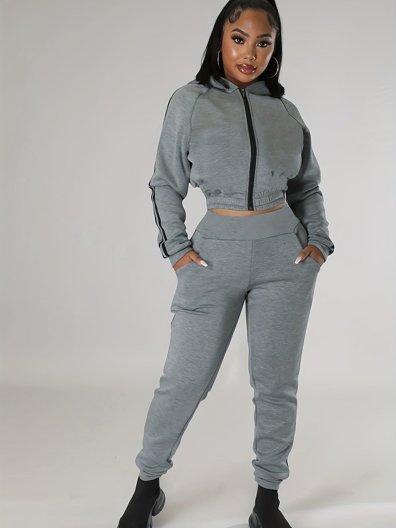 a woman with a Trim Jogger Pants Outfits - casualflowshop