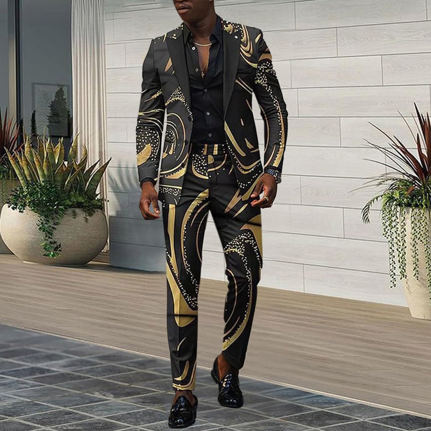 Men’s Slim Fit Wedding Suit Set – Blazer & Pants Tuxedo - CasualFlowshop