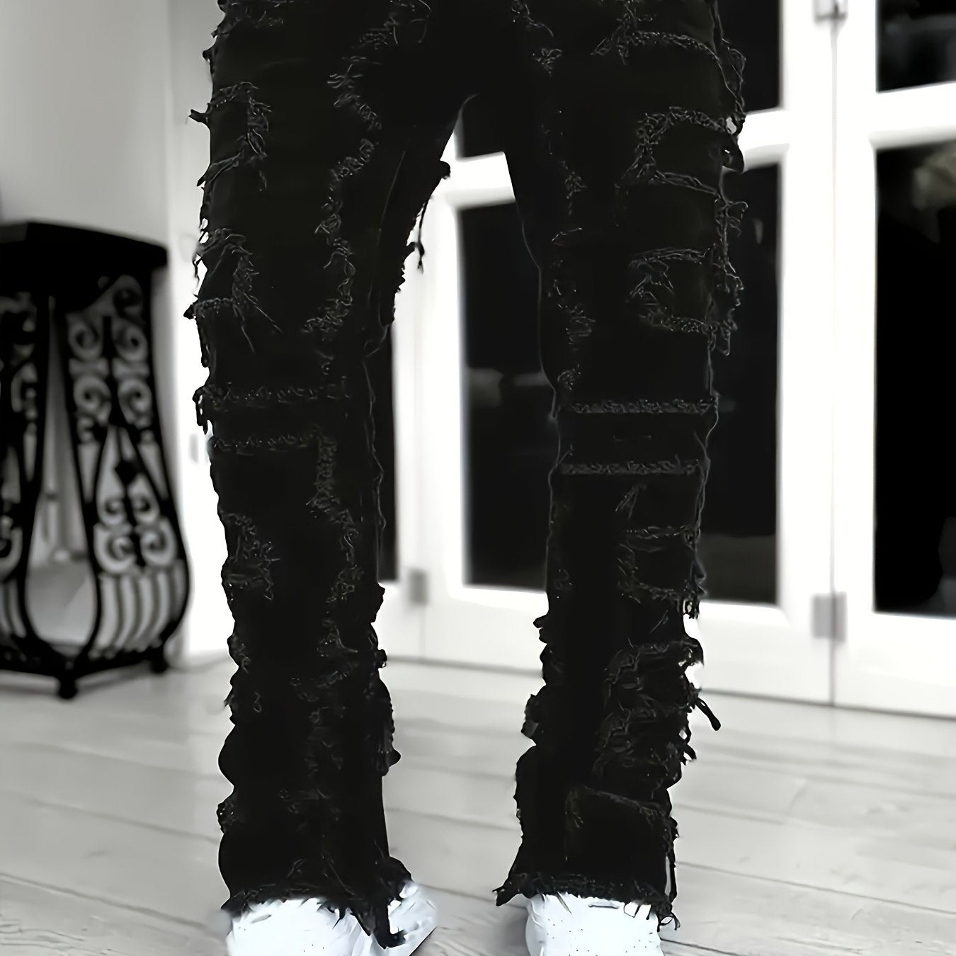 image of the Men's Creative Tassel Straight Leg Jeans - Casualflowshop