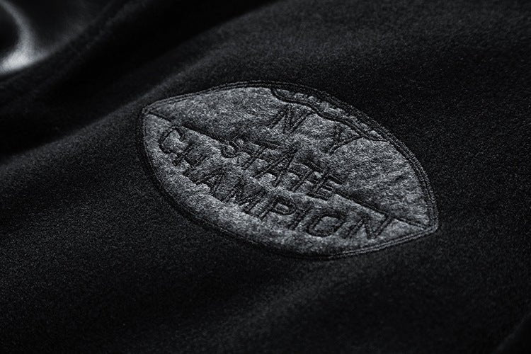 American Baseball Jacket with casual embroidery stitching, ribbed cuffs, and classic design in multiple colors.