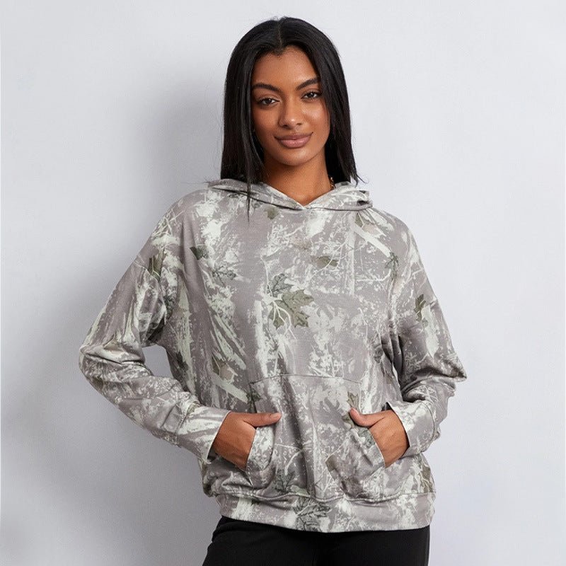 Loose Fit Pullover Hoodie – Patterned Style with Size Patch Pocket - CasualFlowshop