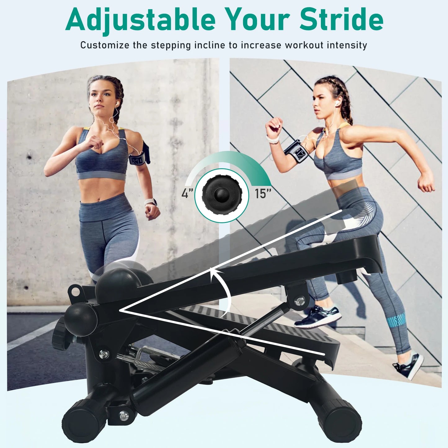 Mini Stair Stepper with LCD & Resistance Bands - CasualFlowshop