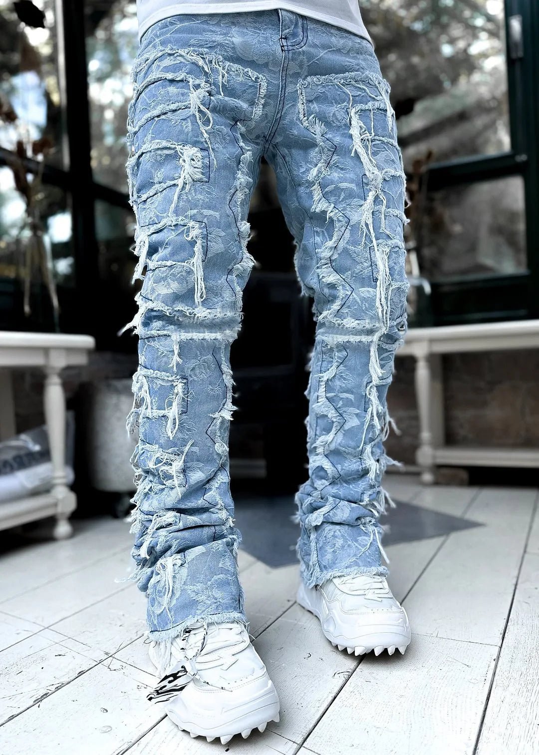 image of the Men's Creative Tassel Straight Leg Jeans - Casualflowshop