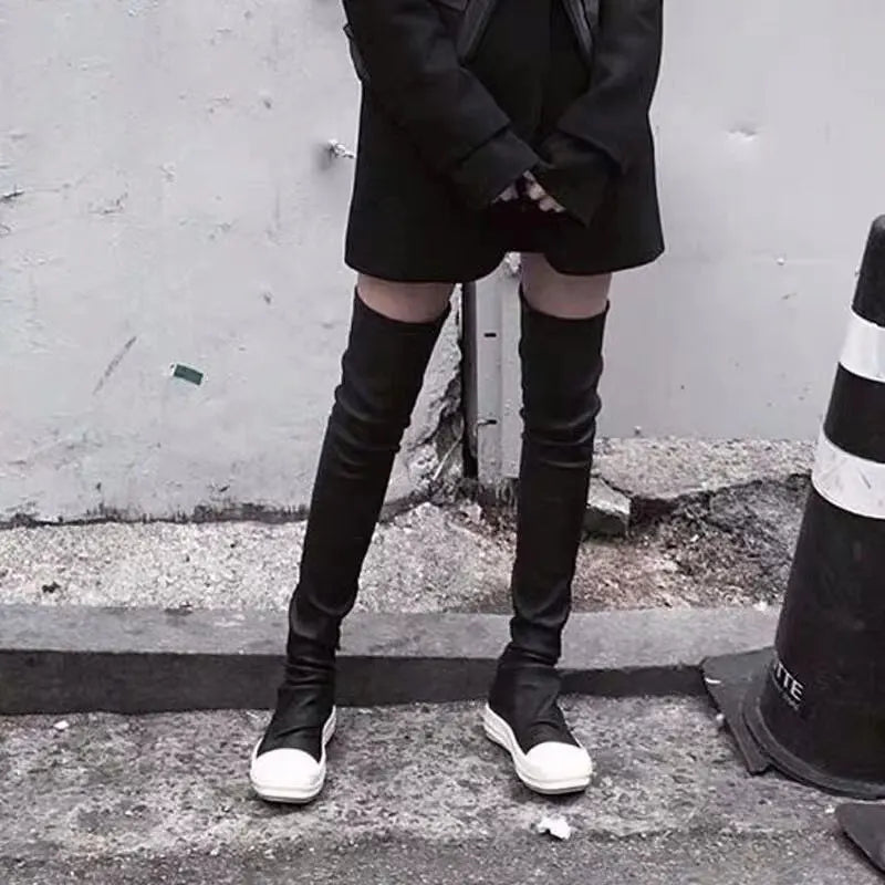 Elegant Black Over - the - Knee Women's Boots – Chic & Comfortable Style - CasualFlowshop